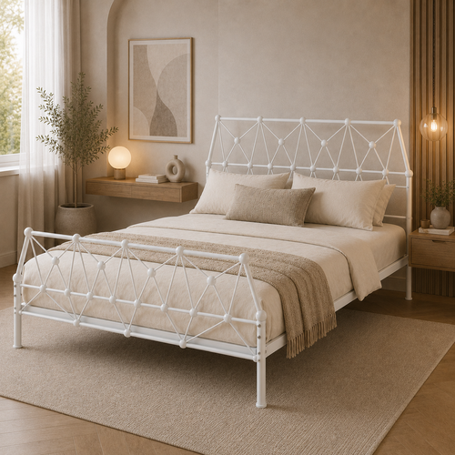 سرير مقاس 200*140 3818 WHITE