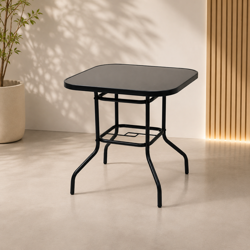 طاوله مربع زجاج اسود F5028 BLACK 80*80