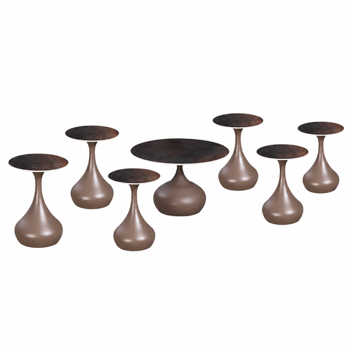 طقم شاي سيراميك دائري 1+6 SHS-036 BROWN