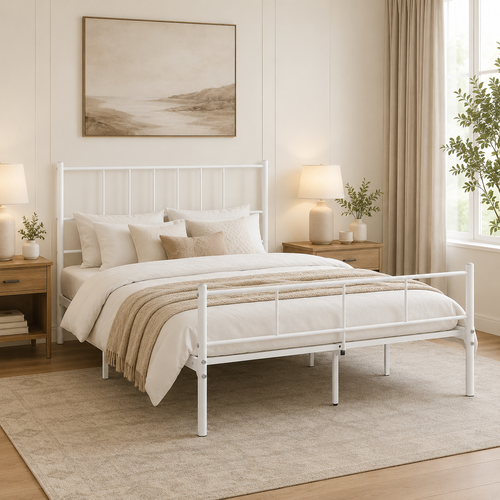 سرير حديد مقاس 140*200 WHITE 3925