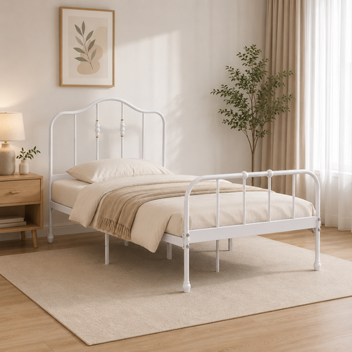 سرير مقاس 120*190 WHITE 3828