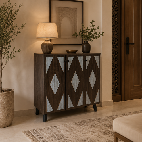دولاب جزمة ماليزي 3 باب 90 سم SC012-3 BROWN GREY