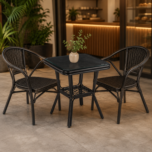 طاوله كافيه مربع JIN-02 BLACK 60*60