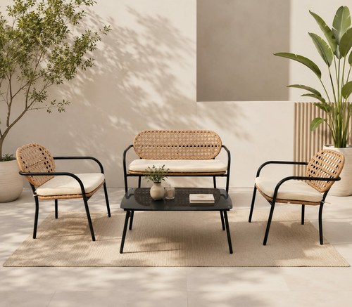 طقم كنب خارجي 4 شخص BLACK &BEIGE 212191