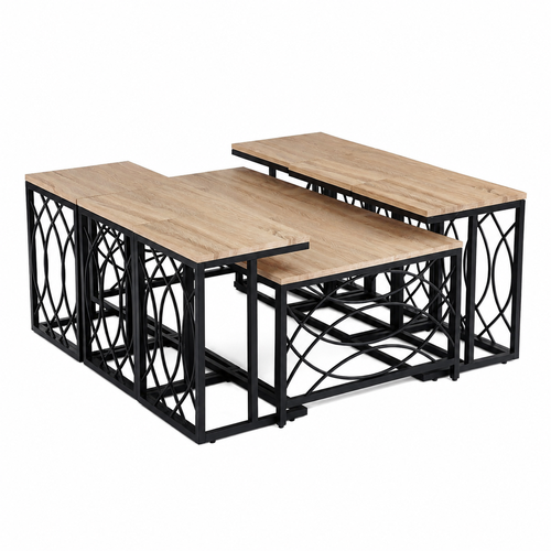 طقم شاي خشب مستطيل 1+6 C171 WOOD