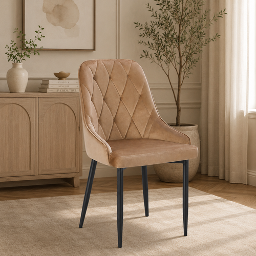 كرسي مخمل مفرد C-016 BEIGE
