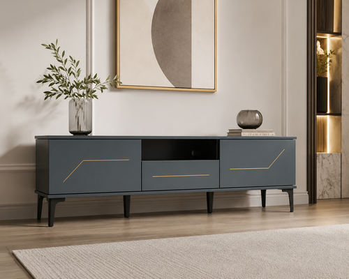 طاوله بلازمه ماليزي 180سم TV-052 DARK GREY