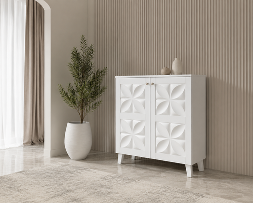 دولاب جزمه ماليزي 80سم SC-060 WHITE