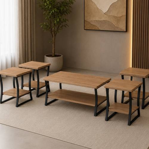 طقم شاي خشب 1+4 TS107 WOOD