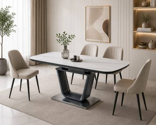 طاولة طعام مفرد OKT-2397 W.GREY.M 140-40*80*76