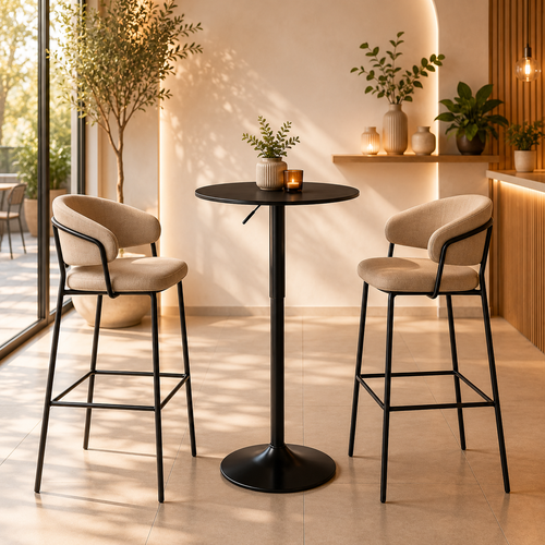 طاولة كافيه خشب بستم 70*70 3365 BLACK/BLACK