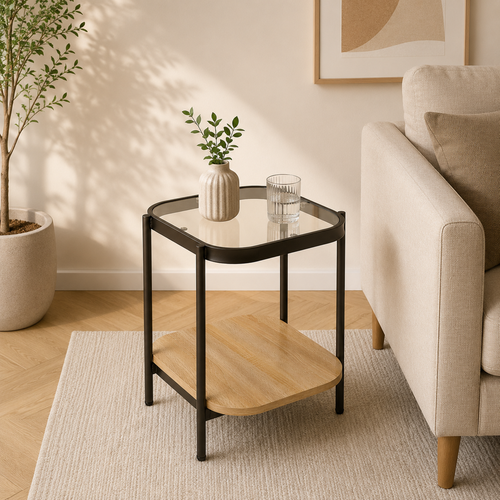 خدمه مفرد خشب زجاج مربع 42*45 C164S WOOD