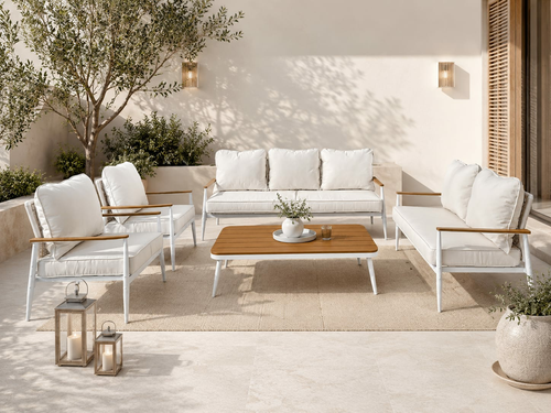 طقم كنب خارجي 7 شخص WHITE&BEIGE 212374
