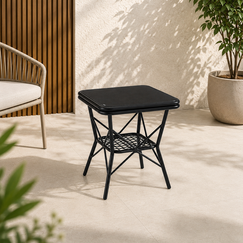 طاوله كافيه مربع T-989 BLACK&GREY 60*60