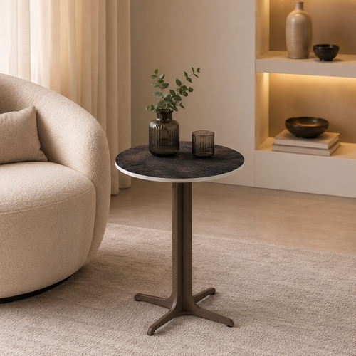 طاولة خدمة سيراميك دائري 45*45 SHS-038S BROWN