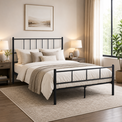 سرير حديد مقاس 140*200 BLACK 3925