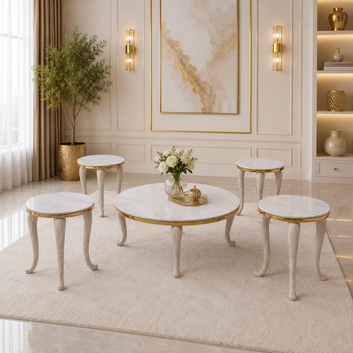 طقم شاي سيراميك دائري CE-006 GOLD 1+4