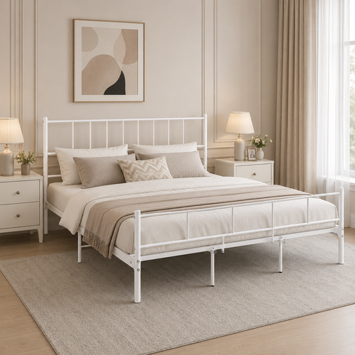 سرير حديد مقاس 180*200 WHITE 3926