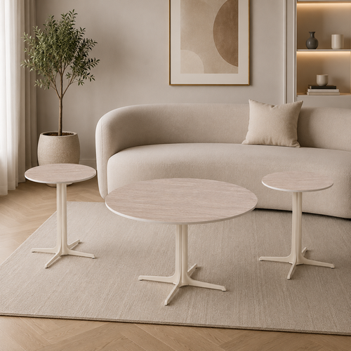 طقم شاي سيراميك دائري 1+2 SHS-038 BEIGE