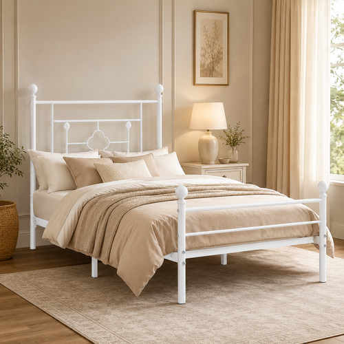 سرير حديد مقاس 90*190 WHITE 3919