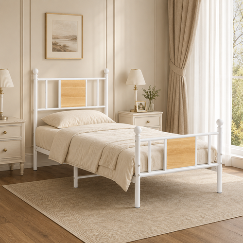 سرير حديد مقاس 90*190 WHITE 3921