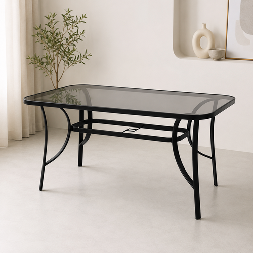 طاوله مستطيل زجاج اسود F5031 BLACK 150*90