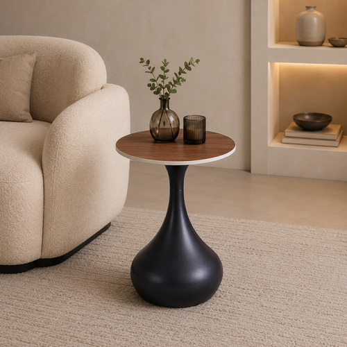 طاولة خدمة سيراميك دائري SHS-037S LIGHT BROWN