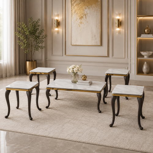 طقم شاي سيراميك مستطيل CE-004 BLACK 1+4