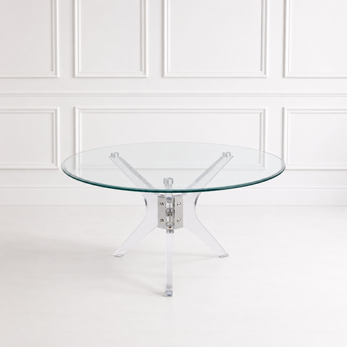 طاولة شاي اكلريك زجاج مفرد 80*80 3022 SILVER