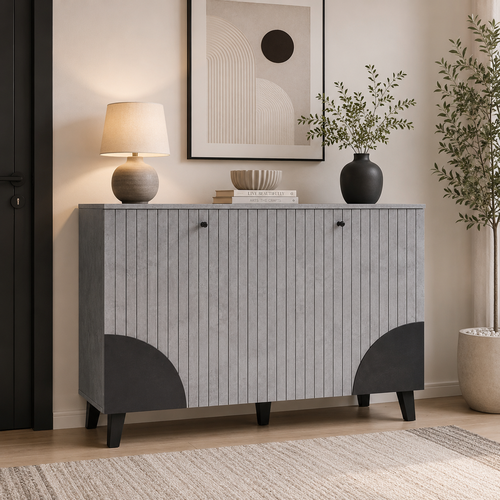 دولاب جزمه ماليزي 120سم SC-303 GREY BLACK