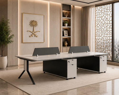 مكتب مزدوج رباعي مقاس 1.20*2.40 OT-13 W&GREY