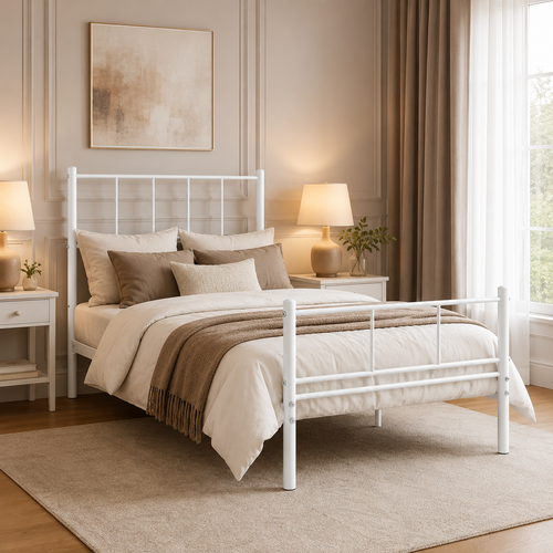سرير حديد مقاس 90*190 WHITE 3923