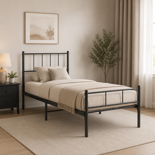 سرير حديد مقاس 90*190 BLACK 3923