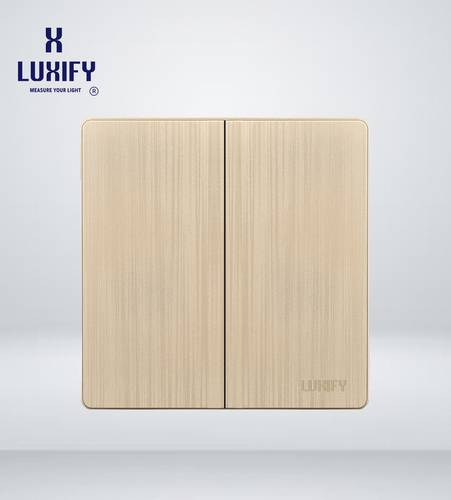 Light Switch 2 Gang 2 Way Gold LUXIFY