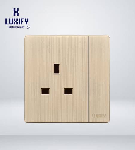 Socket With 1 GANG 1 Way Switch Gold LUXIFY