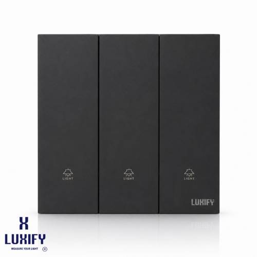 3-Gang Smart Switch Black LUXIFY | WiFi Smart Wall Switch