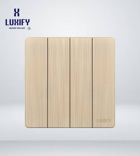 Light Switch 4 Gang 1 Way Gold LUXIFY