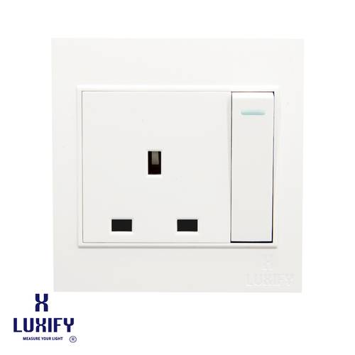 Socket With 1 GANG 1 Way Switch White LUXIFY