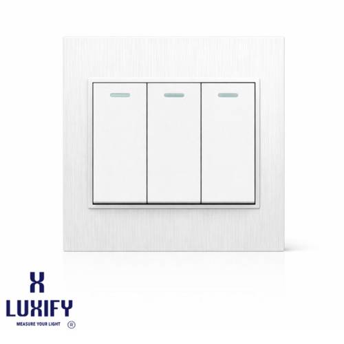 Light Switch 3 Gang 1 Way Pearl LUXIFY