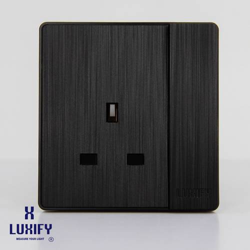   Socket  With 1 GANG 1 Way Switch Black LUXIFY