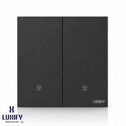 2-Gang Smart Switch Black LUXIFY | WiFi Smart Wall Switch