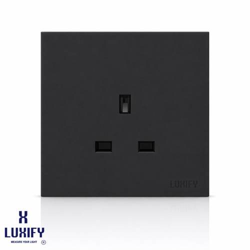 13A Wall Socket Without Switch Slim Black LUXIFY