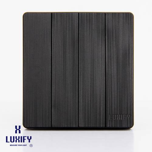 Light Switch 4 Gang  1 Way Black LUXIFY