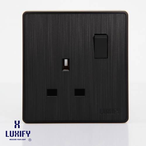  Socket with Switch 13A Black LUXIFY
