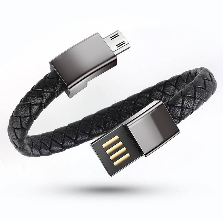 سوار معصم و كيبل USB-C - جلد￼