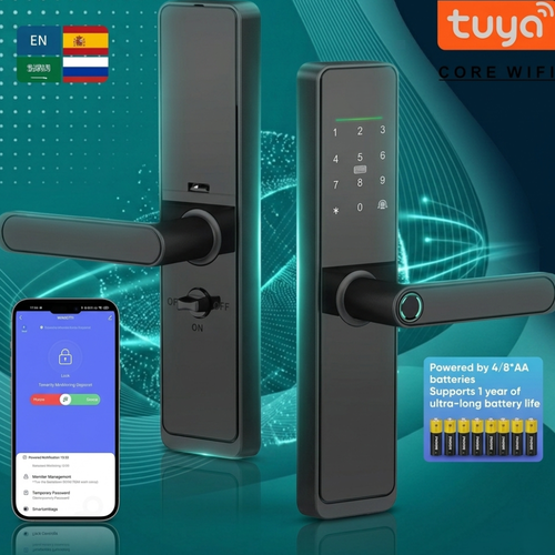 قفل باب ذكي WiFi ببصمة وكود - Core WiFi من Tapna