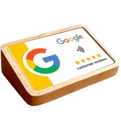 بطاقة أكريلك NFC بإطار خشبي فاخر
