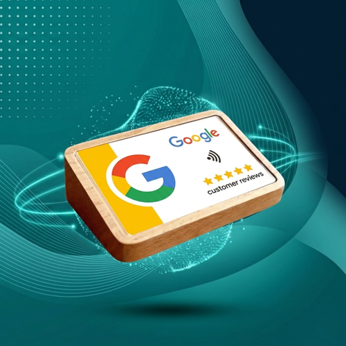 بطاقة أكريلك NFC بإطار خشبي فاخر