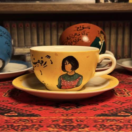 كُوب رسم يدوي - فيروز