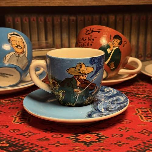 كُوب رسم يدوي - فان جوخ